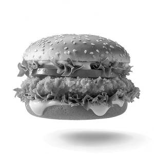 Vegetable Burger With French Fries