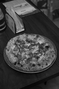 Bacon, Caramelised Onions, Parm Pizza