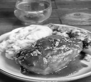 Chicken steak with barbeque sauce