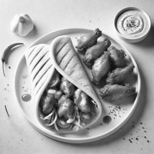Chicken Shawarma + Hot Chicken Wings                                         