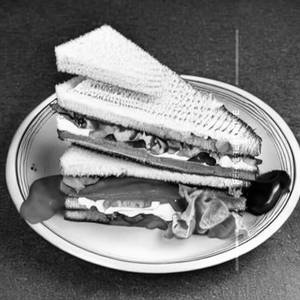 Three layer non vegetable club sandwich