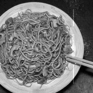 Mushroom Hakka Noodles