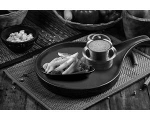 Peri Peri Fries + Ginger Chai/chai/kaapi