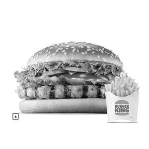 Original Whopper Chicken(XL size Bun)+Fries(M).
