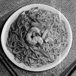 Prawns Dan Dan mein