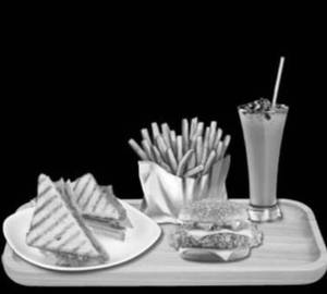 Veg Cheese Burger,Panneer Grill Sandwhich, French Fries & Spl Cold Cofee