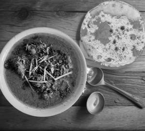butter roti with mutton curry