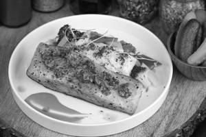 Grilled Salmon with Lemon Butter Sauce