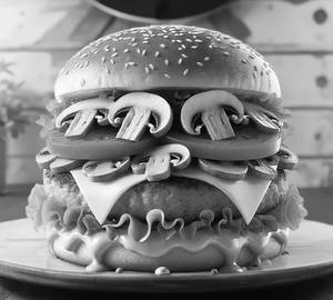 Paneer mushroom burger