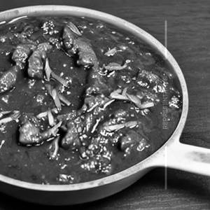 Black pepper pork dry gravy