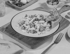 Cheesy Chicken Alfredo Pasta [White Sauce]