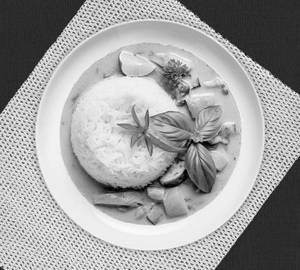 Chicken Thai Green Curry With Steamed Rice
