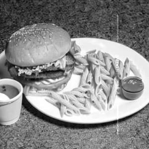 Nik burger & White sauce pasta & cold coffee