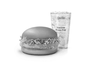 Korean Chicken Surprise Burger + Korean Yuzu-Pop Sprite