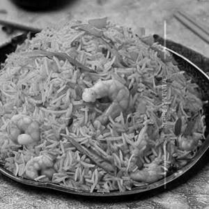 Prawns Schezwan Triple Fried Rice