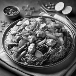 Chicken Noodles ( Made From Freshly Produced Noodles )