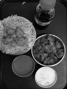 Chicken 65 Biryani + Chicken Fry + Coke