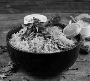 Hyderabadi Chicken Egg Biryani with Raita