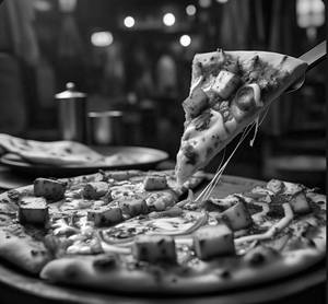 Chilli paneer stuffed pizza