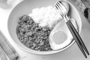 White Rice+Egg Bhurji (Serves One)