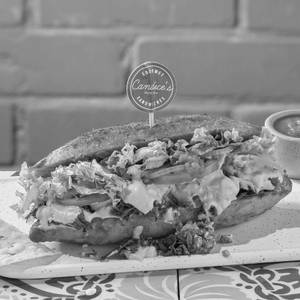 Vegan Jackfruit Carne Asada Pambazo Sandwich