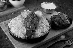 Tangri Kebab Biryani With Egg And Raita