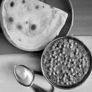 Bread Omelette Green Peas Masala Mayo