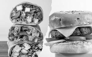 Tandoori Paneer Wrap + Ultimate Veggie Burger