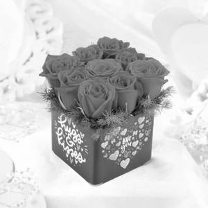 9 Red Roses In Love You Sticker Vase
