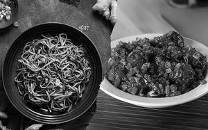 Hakka Noodles + Manchurian Dry