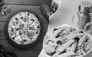 Chef's Special 5 In 1 Soft Base Pizza + Alfredo Pasta (white Sauce)