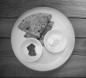 Aloo paratha with curd