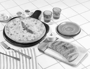 2X Cheese Pizza [7" Regular] + Garlic Bread & C...