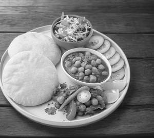 Chole And 2 Kulche With Salad / Achar 