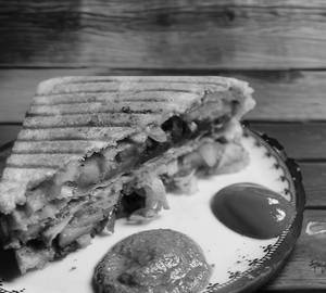Bread butter jam sandwich