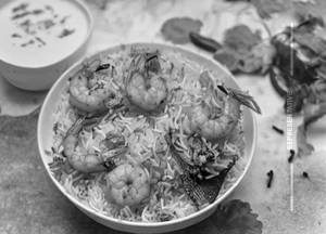 Prawns dum biryani
