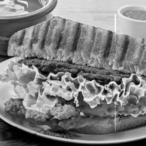 Fried chicken club sandwich