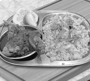 Govinda Bhog Rice Pulao with Chicken Curry