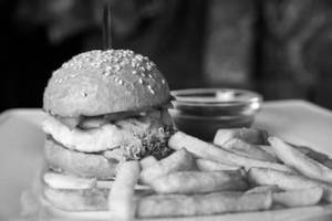Chicken Tikka Burger And French Fries Box