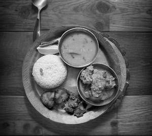Rohu fish thali