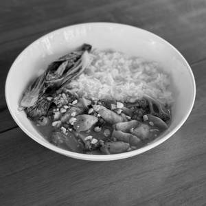 Peanut Chicken Bok Choi Broccoli Rice Bowl