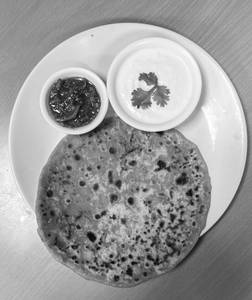 Aloo Pyaz Paratha With Curd