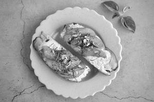 Peach Ricotta Open Face Sandwich