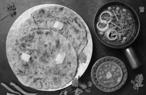 Aloo Masala Kulcha (special) With Chana Punjabi