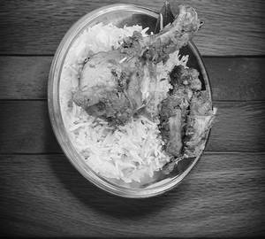 Coconut milk pulao with chicken fry  [mini pack]