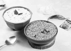 Curd Rice + Moringa Ghee Podi Rice Bowl