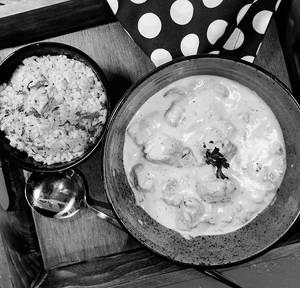 Chicken Stroganoff With Garlic Buttered Rice
