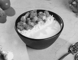 Saute Chicken Rice Bowl In Cheese Sauce