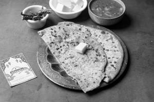 Paneer Paratha With Aloo Curry