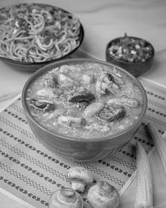 Babycorn & Mushroom In Butter Garlic Sauce